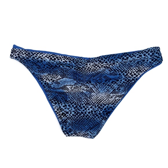 NWT Becca Size Large Reversible Bikini Blue Snake Print Pattern - Picture 4 of 12